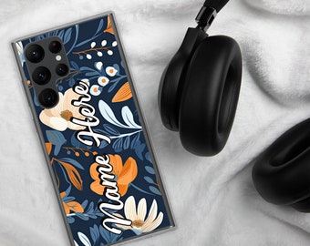 Funda Samsung con diseño floral personalizado y nombre // Funda Samsung con diseño floral personalizado // Funda Galaxy para Samsung S24 Ultra, S23, S22, S21, A54, A34