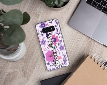 Funda Samsung con diseño floral personalizado y nombre // Funda Samsung con diseño floral personalizado // Funda Galaxy para Samsung S24 Ultra, S23, S22, S21, A54, A34