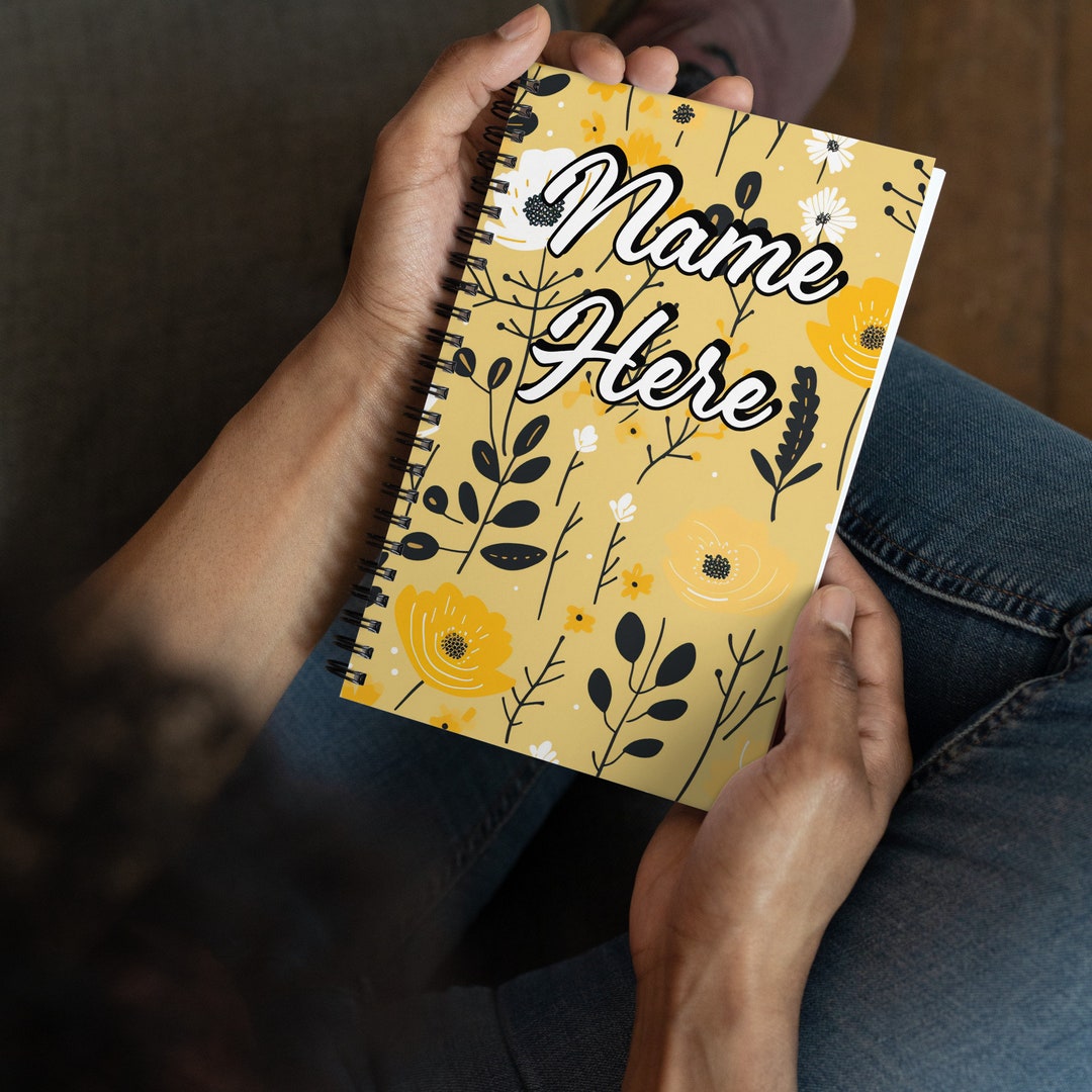 Personalized Floral Notebook With Name || Custom Notebook With Name ...