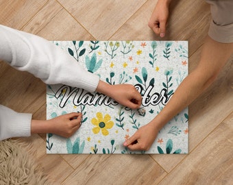 Personalized Floral Puzzle with Name || Custom Puzzle with Name || For Gift Idea || For Souvenir || Flower Puzzle with Name
