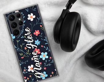 Funda Samsung con diseño floral personalizado y nombre // Funda Samsung con diseño floral personalizado // Funda Galaxy para Samsung S24 Ultra, S23, S22, S21, A54, A34