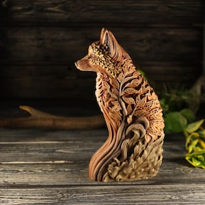 Fuchs-Statue, Fuchs-Figur, Fuchs-Skulptur, Holz-Fuchs-Statue