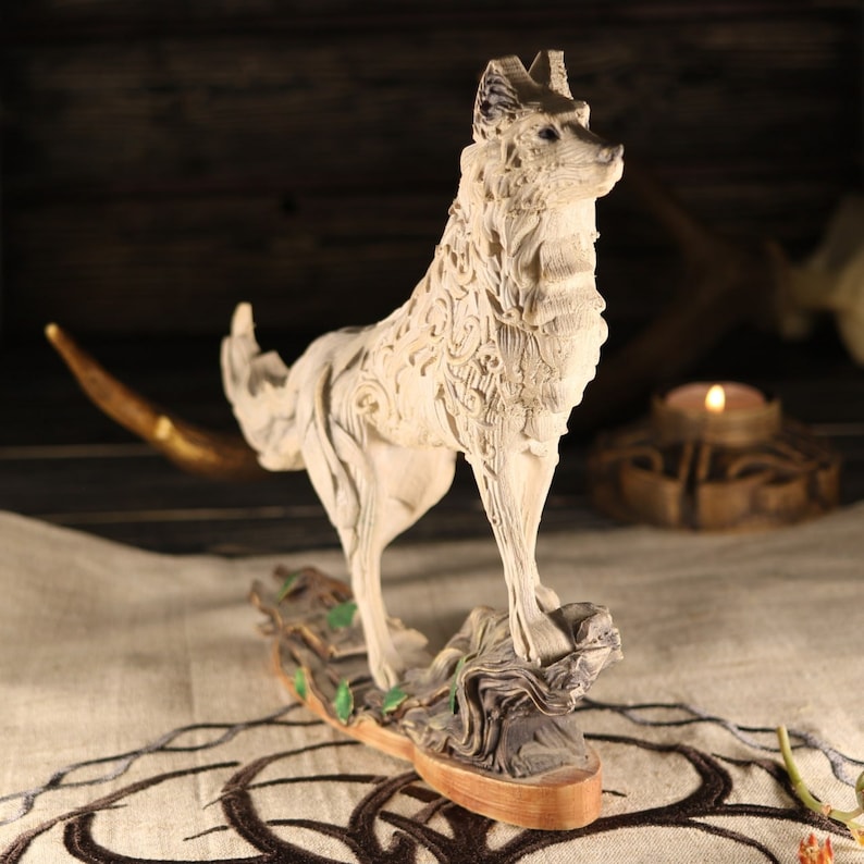Wolf Statue Wolf Sculpture Wolf Figurine - Etsy