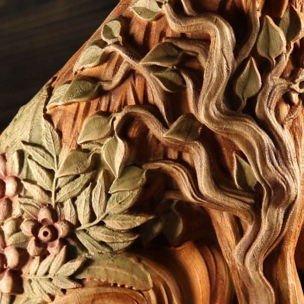 キツネの像 キツネの置物 キツネの彫刻 木製のキツネの像 - Etsy 日本
