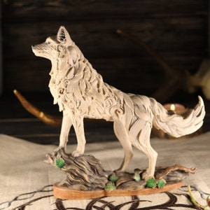 Wolf statue Wolf sculpture Wolf figurine