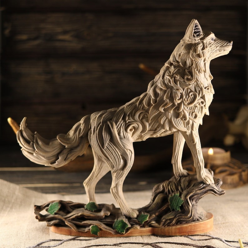 Wolf Statue Wolf Sculpture Wolf Figurine - Etsy