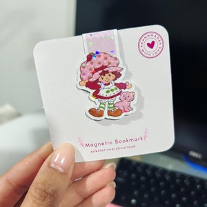 Strawberry Shortcake Magnetic Bookmark| 80s| Book Lovers Gift| Handmade| Bookish Gift| Bookclub Bookmark| Cute Bookmark| Magnetic Page Clip