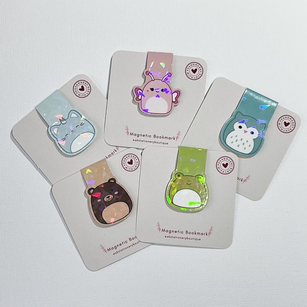 Squishmallow Magnetic Bookmarks| Book Lovers Gift| Handmade| Bookish Gift| Bookclub Bookmark| Cute Bookmark| Magnetic Page Clip