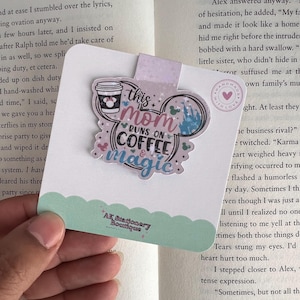 Disney Mom Magnetic Bookmark | Mickey Head Coffee & Magic Gift | Cute Bookmark for Moms | Magical Reading Accessory for Disney Lovers