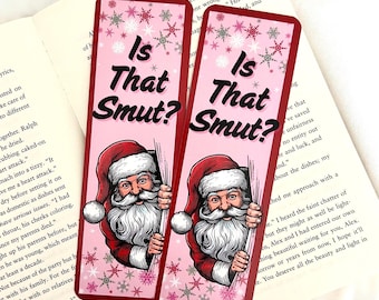 Marcapáginas navideño de Papá Noel obsceno/ Regalo para amantes de la lectura/ Impresión a doble cara/ Lector obsceno/ Tamaño grande: 5,8 x 18 cm