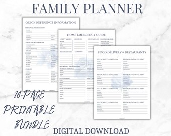 Family Planner Printable: Home Management Binder (Digital Download)
