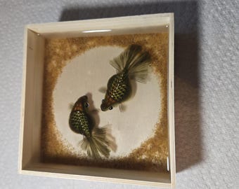 Poissons koi 3D, poisson rouge, peinture à la main en résine, cadeau unique pour les amateurs de poisson, poisson feng shui porte-bonheur pour la prospérité, la richesse, décorations de mode