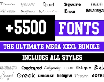 5500+ Fonts MEGA Bundle, All Styles (Digital Fonts)
