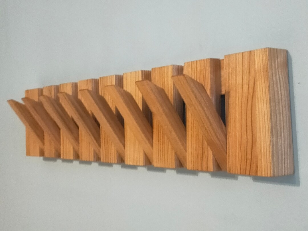 Entryway Coat Rack / Cherry Wood Rack/ Wall Mounted Coat Rack / Modern