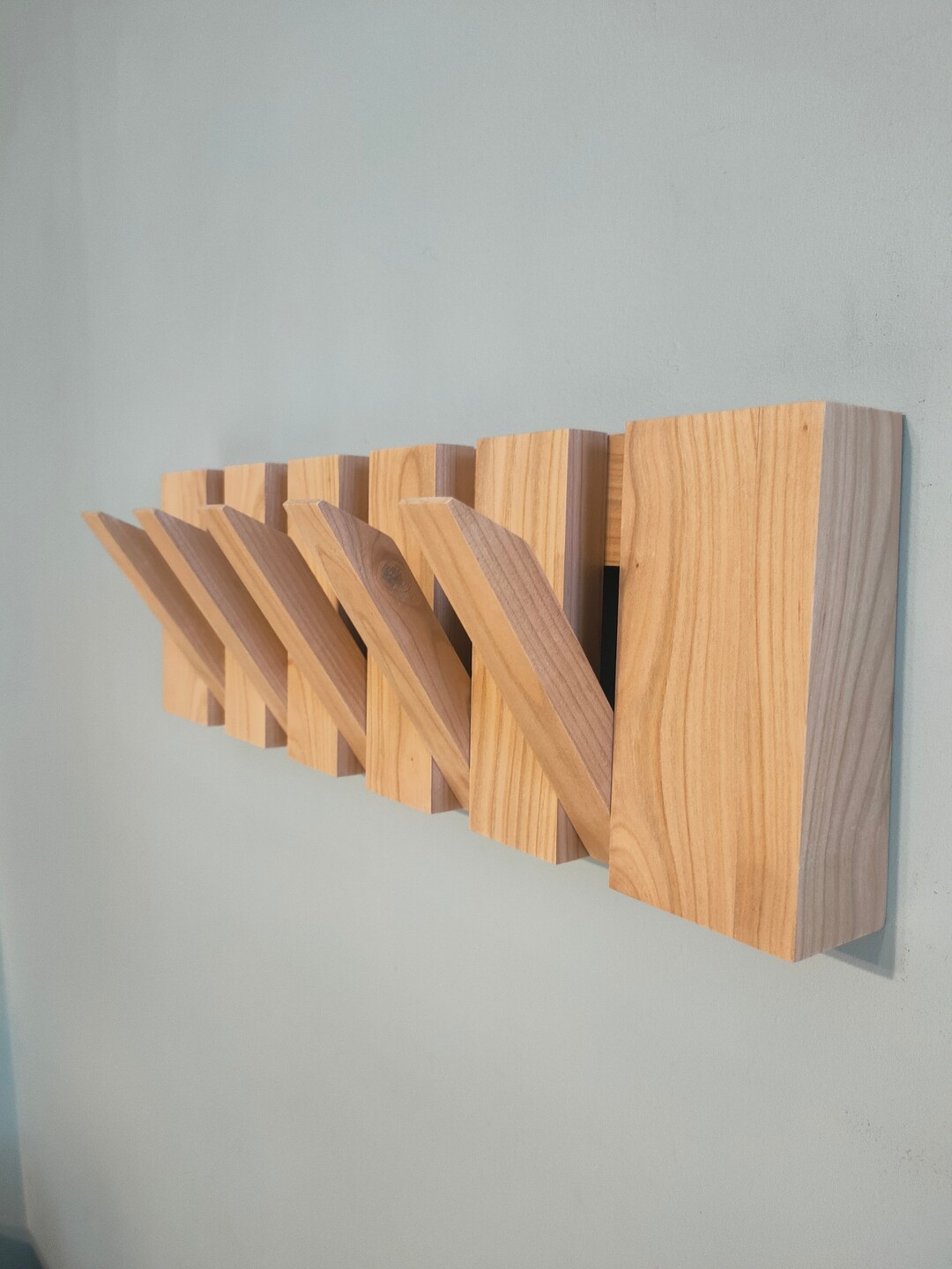 Entryway Coat Rack / Cherry Wood Rack/ Wall Mounted Coat Rack / Modern