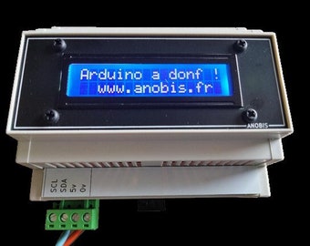 LCD1602 HD44780 16×2 monitor with I2C adapter and enclosure