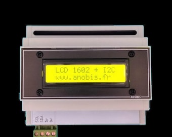 LCD 1602 green with case and I2C adapter included