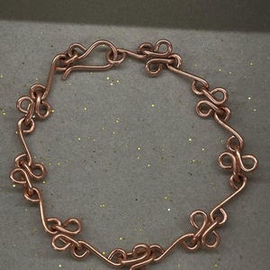 Armband i ren koppar med vinranka | Handgjorda smycken (15-20 cm)