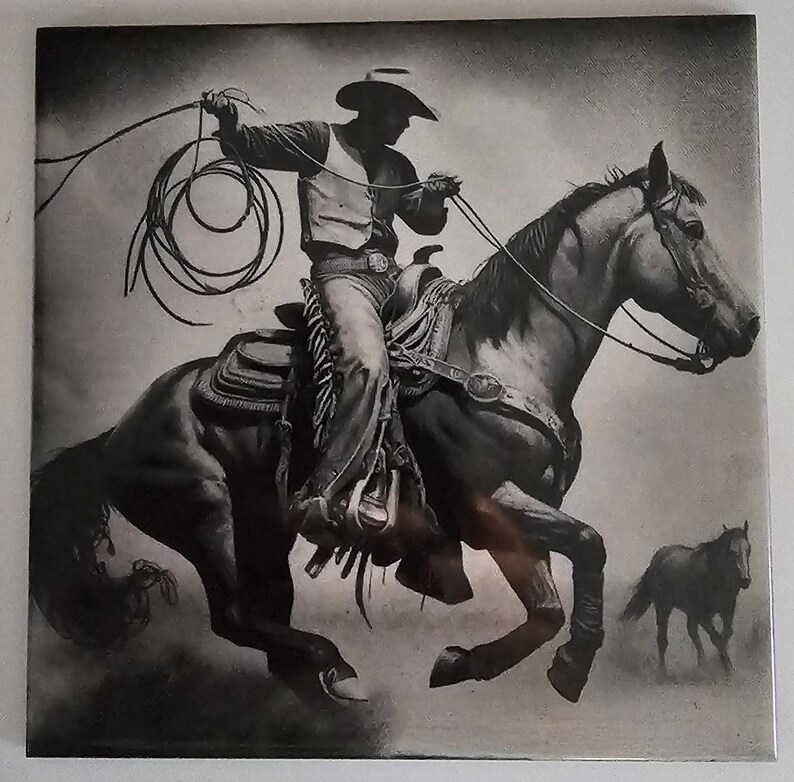 8x8 Tile Featuring Cowboy's Command. - Etsy