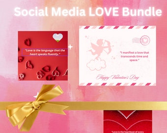Paquete CANVA Social Media LOVE Plantillas editables CANVA