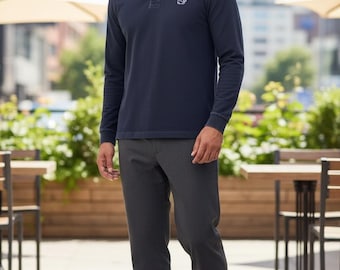 Vineyard Vines Long Sleeve Polo Shirt – Men’s XL – Classic Whale Logo – Dark Gray