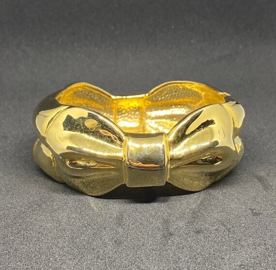 Goldtone  Bow Clamper Bracelet - image 5