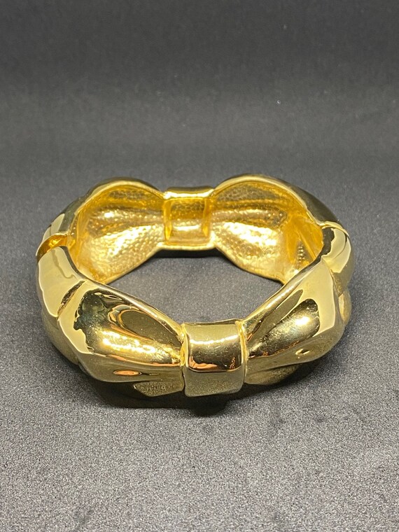 Goldtone  Bow Clamper Bracelet - image 3