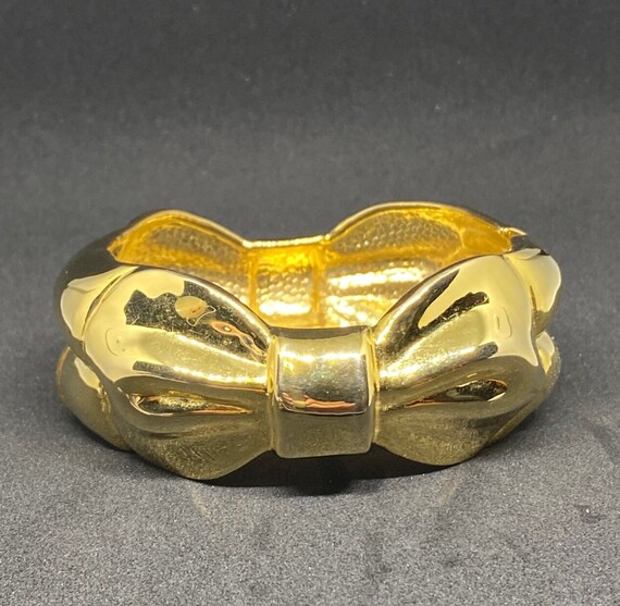 Goldtone  Bow Clamper Bracelet - image 1