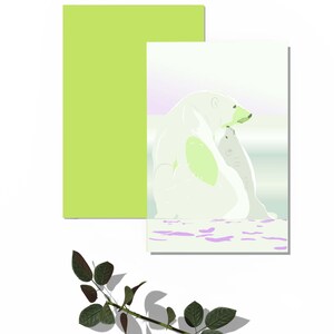 Carte ours polaires avec enveloppe