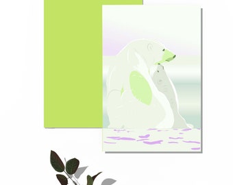 Polar bear card with envelope