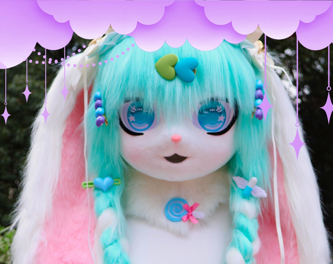 Blue Rabbit Fursuit Head for Kids: Super ADORABLE Fursona for Beginners ...