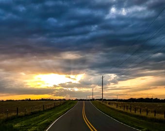 Fine Art Print - Landscape Photography, Wall Art, Fine Art, Photography Gift, Photography, Photo Print, Sunset, Road, New Market, Alabama