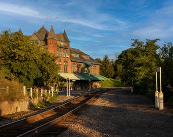Fine Art Print - Landscape Photography, Wall Art, Fine Art, Photography Gift, Photography, Photo Print, Train Station, Plattsburgh, New York