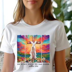 Jesus Christ Easter Tee, Christian Gift,He is Not Here, He Has Risen Shirt, Easter Christian Tee, Faith Shirt,
