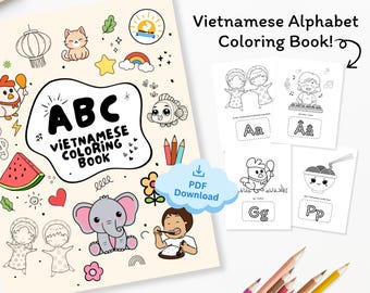 Vietnamese Alphabet Coloring Book for Kids [PDF Download] from Mommy & Me Vietnamese