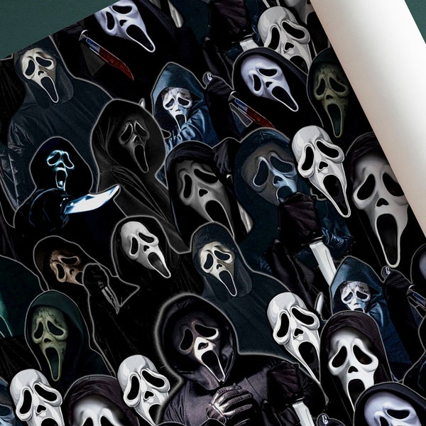 Ghost Scream Wrapping Paper- Custom Wrapping Paper- Ghost Scream Gift Wrap