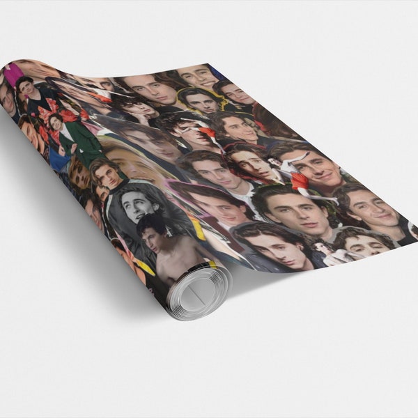 Timothee Chalamet Wrapping Paper- Custom Wrapping Paper- Timothee Chalamet Gift Wrap