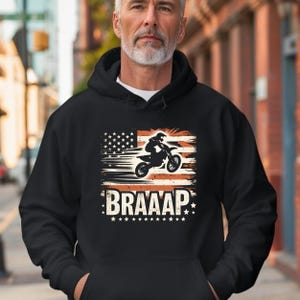 Braap Dirtbike Hoodie, Motocross Racing Sweatshirt, Off-Road Motorcycle Hoodie, MX Rider Jumper, Dirt Bike Lover Gift, Dirtbike Apparel