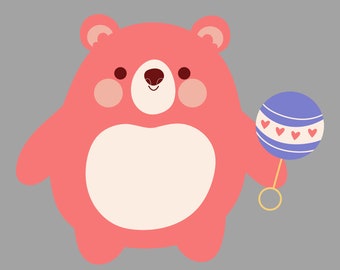 Bear Png, Bear Jpeg, schattige beer png, schattige beer clipart, cutie bear, teddybeer, Instant download