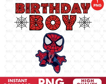 Spiderman Birthday PNG, Spiderman Birthday Boy Png, Spiderman Birthday Party, Birthday Party Invitation, Spiderman Cake Topper, Cartoon Png