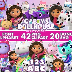 Gabbys Dollhouse PNG, Gabbys Birthday Invitation, Gabbys Svg Bundle, Gabbys House Png, Gabbys Transparent, Gabbys Clipart, Gabbys 3D Digital