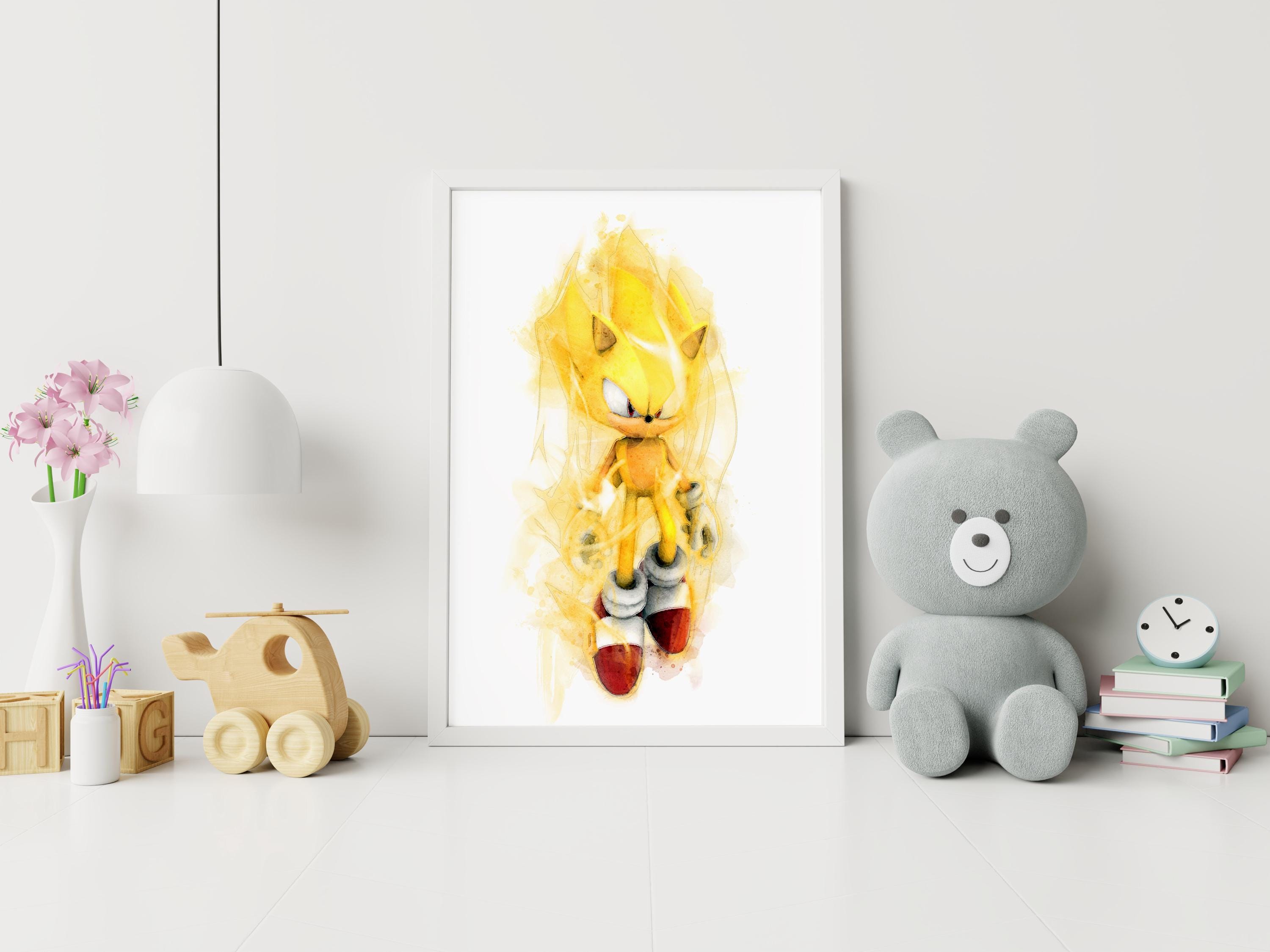 Set of 8 Sonic Watercolor Prints, Sonic Nursery Wall Art, Kids Room ...