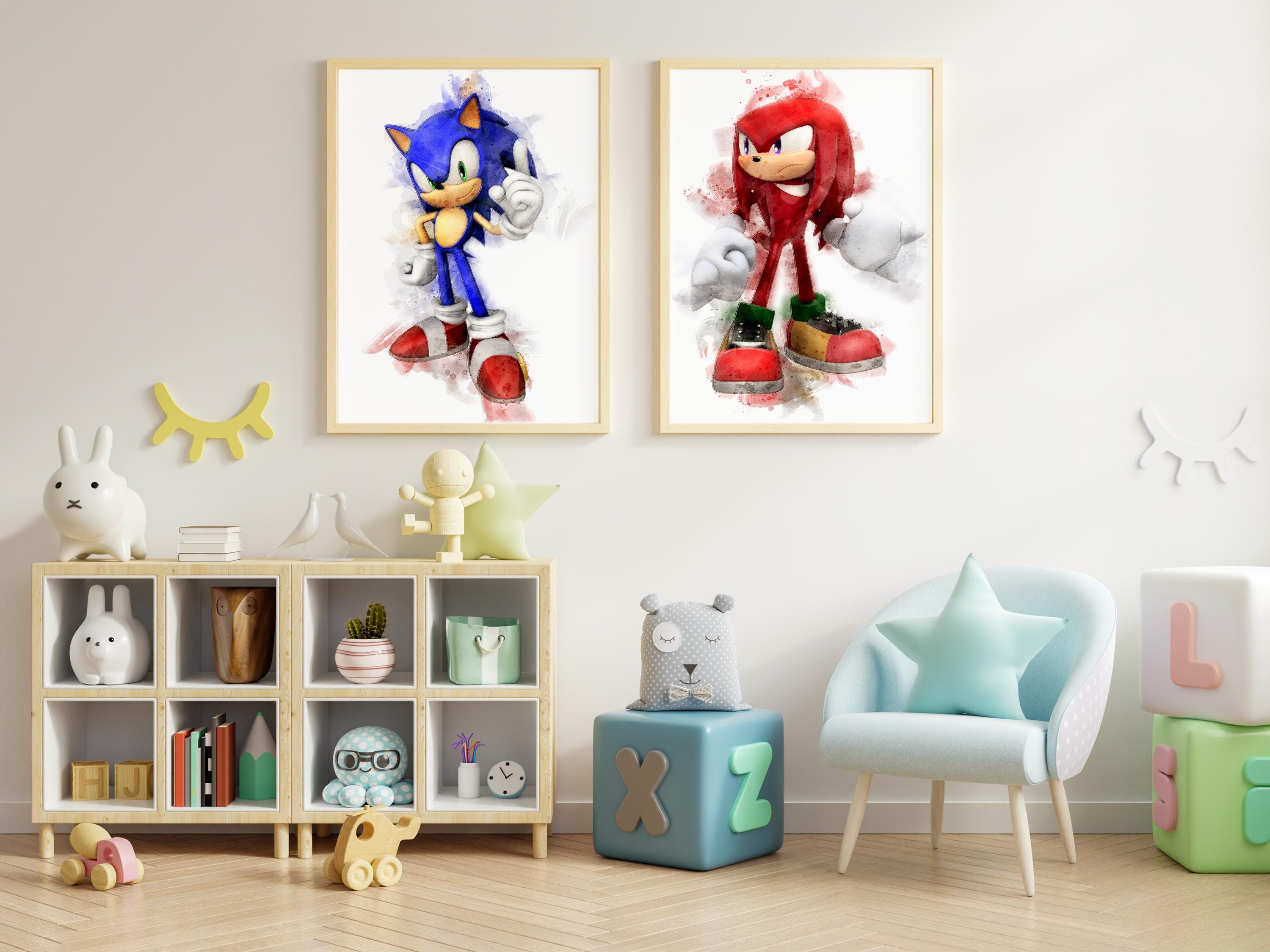 Set of 8 Sonic Watercolor Prints, Sonic Nursery Wall Art, Kids Room ...