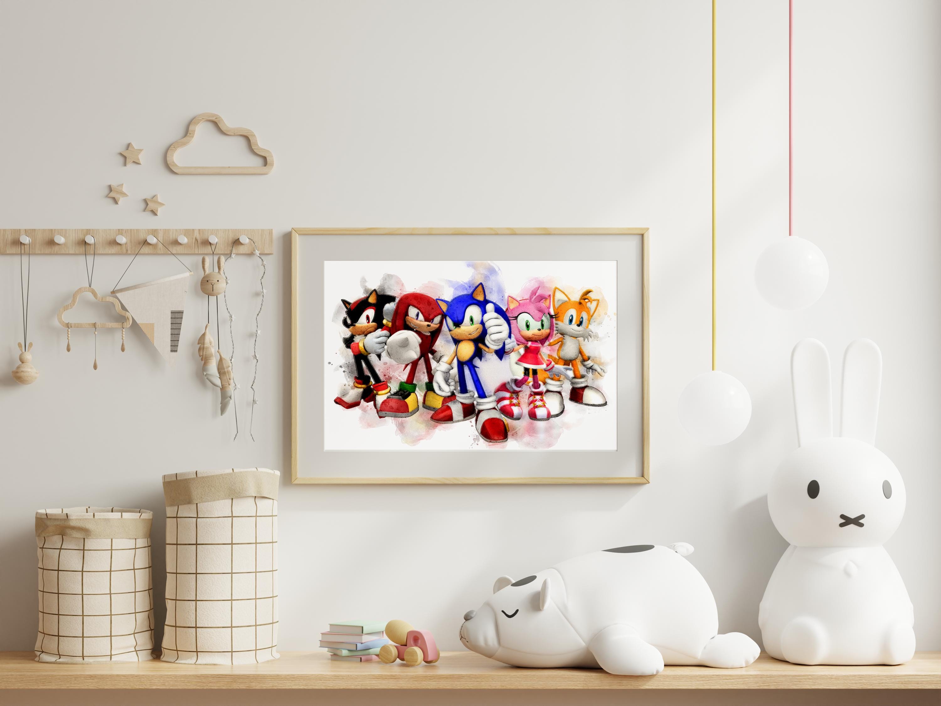 Set of 8 Sonic Watercolor Prints, Sonic Nursery Wall Art, Kids Room ...