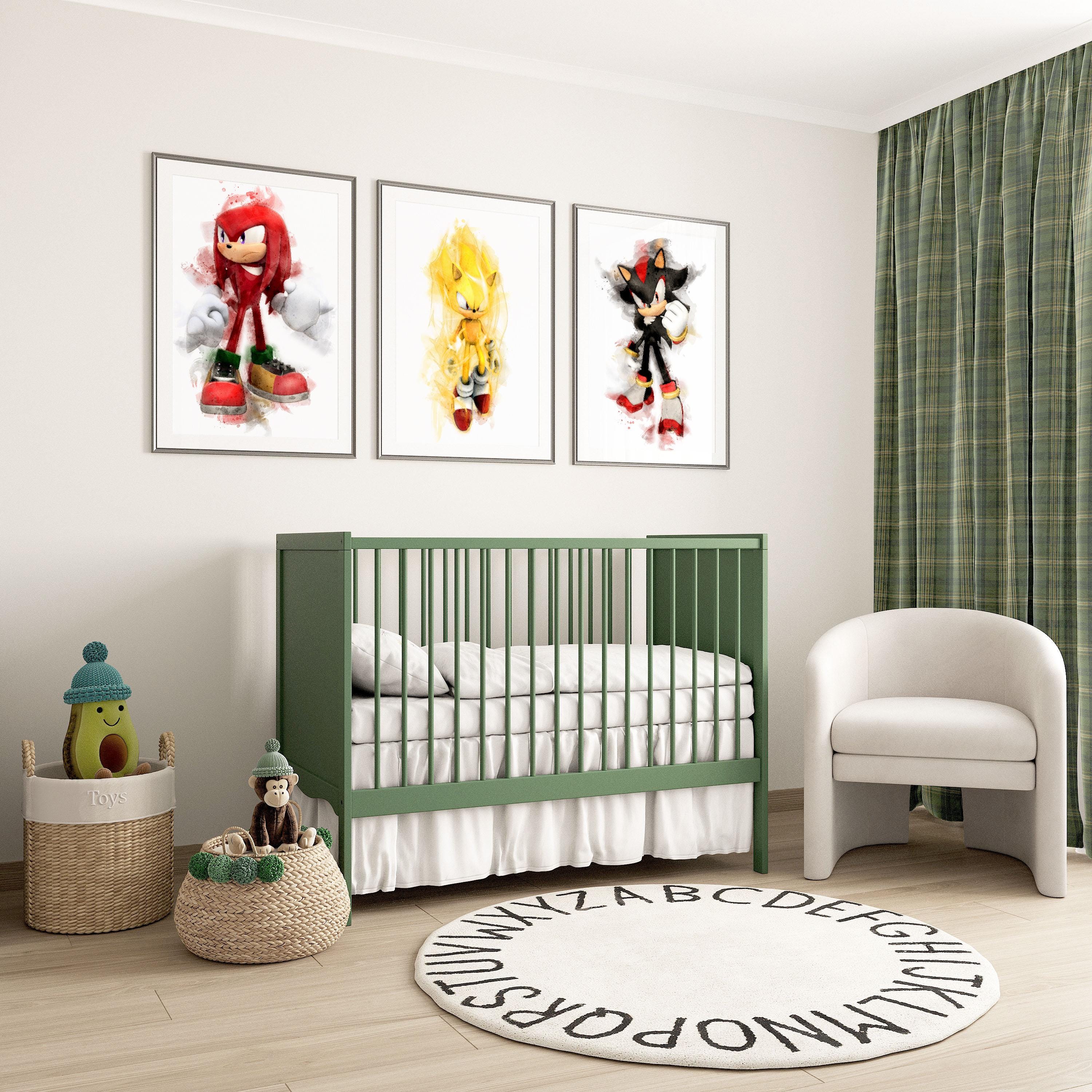 Set of 8 Sonic Watercolor Prints, Sonic Nursery Wall Art, Kids Room ...
