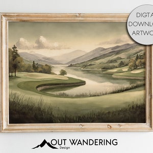 Golf Art Vintage Painting | Fathers Day Gift Idea | Downloadable Print Oil Painting