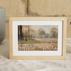 Vintage Tulip Field Oil Painting Print | Botanical Spring Wall Art ...