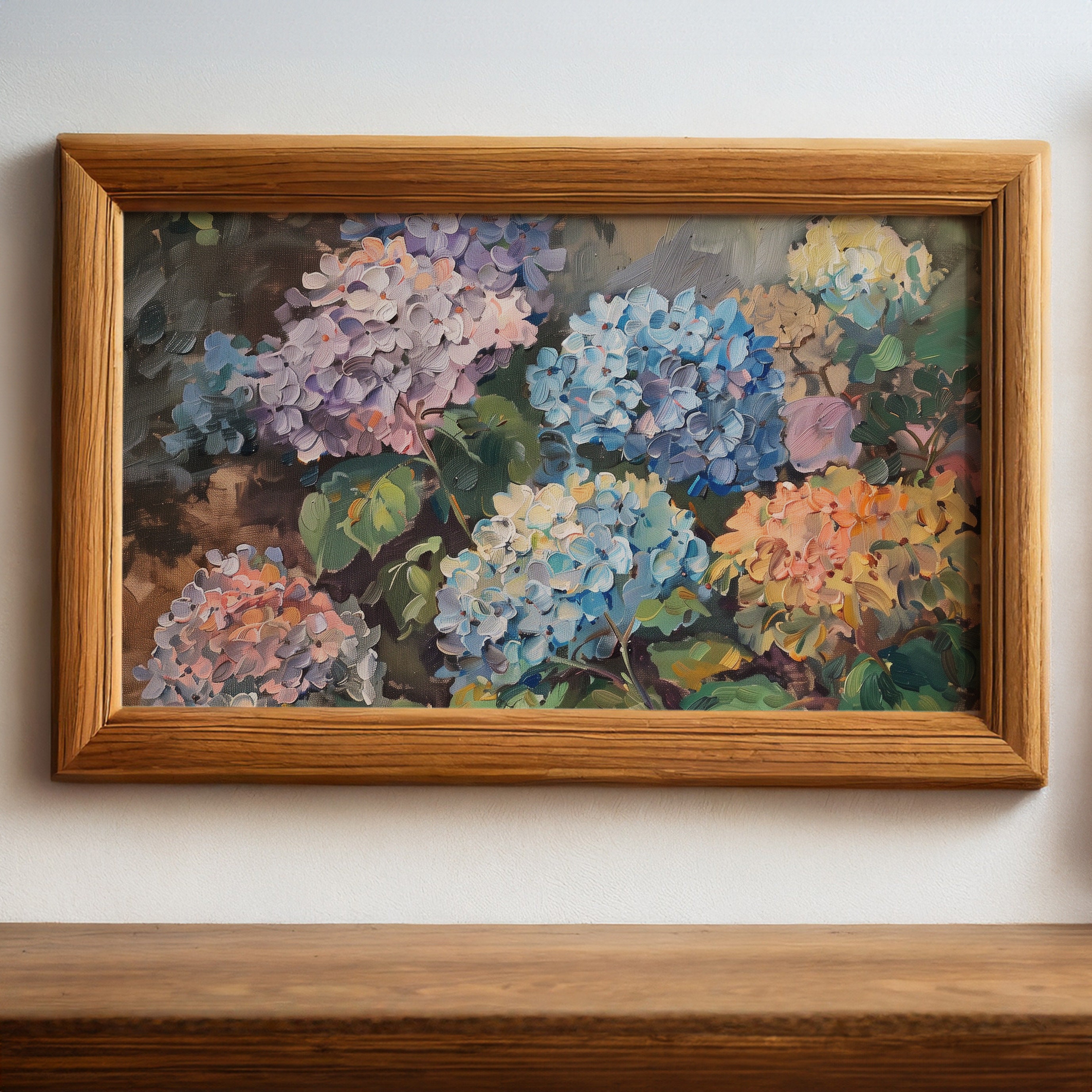 Hydrangea Flower Botanical Garden | Vintage Oil Painting Print ...