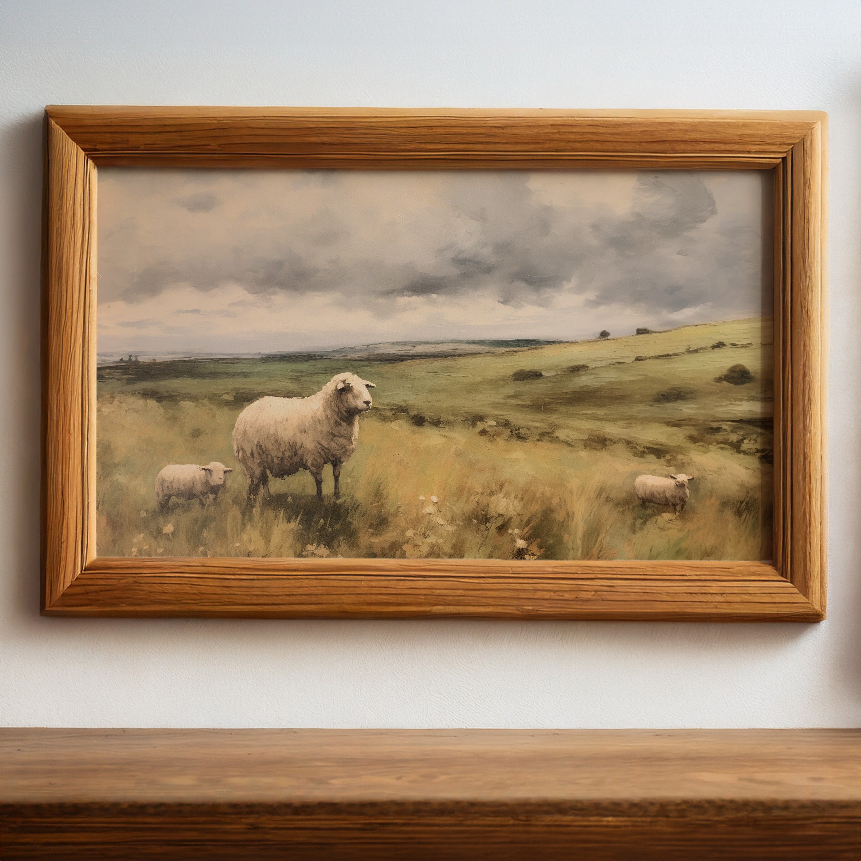 Vintage Sheep Painting | Farmhouse Wall Art (digital Download) - Etsy
