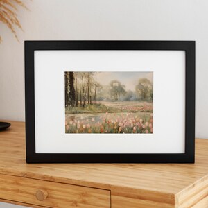 Vintage Tulip Field Oil Painting Print | Botanical Spring Wall Art ...